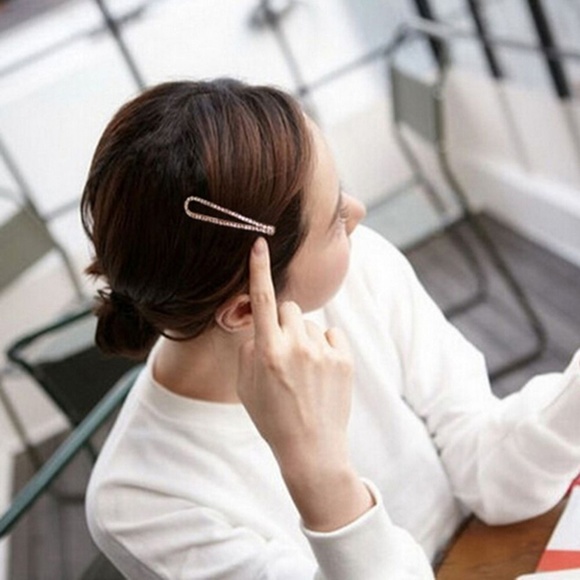 ✨Crystal Rhinestone Edge Barrette - Pink+Rose Gold - Picture 4 of 6